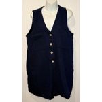 Tuckernuck  Pomander Place Navy Textured Myla Romper Gold Buttons Size L GUC! Photo 1