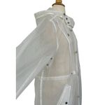 Forever 21  White See Through Transparent Hooded Rain Jacket Snap Button Zip Sz M Photo 6