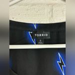 Torrid  Plus Size Sheer Peplum Woman’s Tie Front Lightning Strike Blouse Size 5X Photo 3