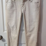 Free People Cropped Mid Rise Jean W28 Cream W/Orange Undertones Photo 0