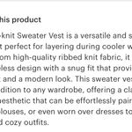 Boutique Rib Knit Sweater Vest  Photo 4