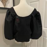 Levi's Levi’s Women’s Size XXXX Large Black Crop Top Puff /Balloon Sleeve New With Tags Photo 10