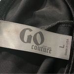 Go Couture  Black Velvet Long Sleeves Crewneck Midi Dress Size Large Photo 4