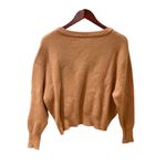 ZARA Tan Ribbed Sweater Oversized Knit Brown Crop M Photo 7