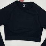 Cosmolle AirWear Long Sleeve Top NWT Athletic Crop Shirt Large Black Thumbholes Photo 7