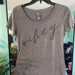 Next Level Apparel Next Level Wifey Graphic T Shirt Women's Size Large Gray Short Sleeve Tee‎ Photo 0