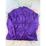 Laura Ashley Purple Snakeskin Ruffle Zip Front Jacket Size PM Photo 2