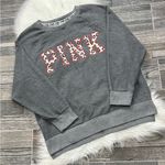 PINK - Victoria's Secret Victoria’s Secret PINK Gray Cheetah Flannel Sweatshirt Photo 4