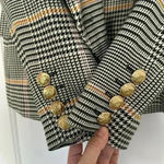 Boston Proper  Houndstooth Plaid Blazer Sz 10 Photo 5
