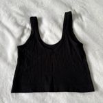 Urban Outfitters  black v neck ribbed cropped tank top Photo 0