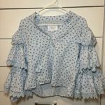 The Shirt By Rochelle Behrens The Tiered Sleeve Shirt Blue Size XS Photo 8