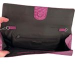 Valerie Stevens NEW  Purple Mock Croc Textured Leather Clutch Bag Handbag Photo 3