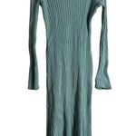 Simon Miller Wells Blue Ribbed Knit Long Sleeve Crewneck Midi Dress Size XL Photo 15