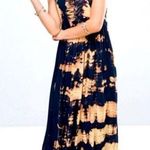 Raga  Anthropologie Desert Daze dark navy and beige tie dye dress, size Small ⚫️ Photo 0