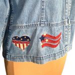 Vintage Christopher & Banks Denim Shirt Jacket Chambray Patriotic Americana Blue Size M Photo 5