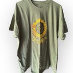 Pawz Paws Dog Mom Green T-Shirt with Sunflower and Paw Print Design Photo 0