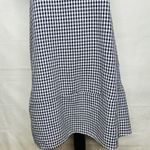 ZARA Dress Size M Blue White Gingham Check Shift Short-Sleeve Tie Back Photo 2