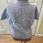 Orvis  summer blue and pink plaid short sleeve button up 100% cotton shirt Photo 4