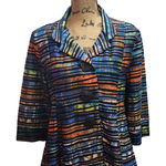 Multiples  Womens Abstract Stripe Print Button Front Blazer Jacket PM Photo 0