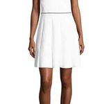 Parker  Dorothy White Knit Cold Tie Shoulder A-Line Stitched Mini Dress Size S Photo 0