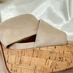Veronica Beard Lucille Heels Suede Platform Cork Heel Sandals Tan Size 11 New Photo 13