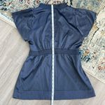 BCBGMAXAZRIA Satin Flutter Cap Sleeve Blouse Photo 3