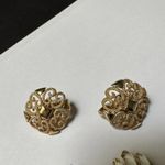 Avon, Crown Trifari Vintage Gold Tone Clip On Earrings Lot Of 2 Signed Photo 2