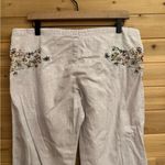 Bongo Y2K Medium Embroidered Linen Blend Low Rise Wide Leg Lightweight Pants Photo 8