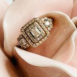 Zales 1 CT. T.W. Emerald-Cut Diamond Past Present Future Frame Engagement Ring in 14K Photo 3