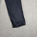 Club Room Luxury Womens Linen Pants XL Black Drawstring Straight Leg Pockets Photo 12