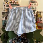 Blue and White Striped Shorts Size M Photo 3