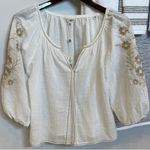 Max Studio  Embroidered White Peasant Blouse Photo 0