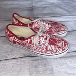 Vans Authentic Red and White Graphic Sneakers Photo 2