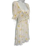 For Love & Lemons  White Yellow Cherry Ashland Lace Up Mini Dress size XS NEW Tag Photo 8