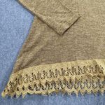 easel Mustard Yellow Tunic Women's Small Long Sleeve Crochet Lace Trim Top Photo 1