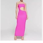 SKIMS NWT  FITS EVERYBODY CUTOUT LONG DRESS IN LIMITED EDITION NEON PINK 4X Photo 1