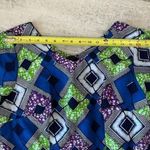 Traditional African Two Pc Dress Set Wax Fabric Blue Green Purple Custom Kitenge Size L Photo 9