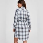Torrid  Blue Plaid Long Sleeve Button Front Shirt Dress - New! - Size 18/20 (2) Photo 1