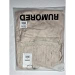 Rumored Napa Valley Mini Dress LARGE Beige Smocking NEW Feminine Coquette‎ Lace Tan Photo 3