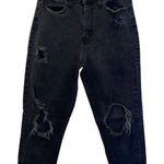 SO  Womens High Rise Distressed Crop Skinny Mom Jeans‎ Black Size 27 Photo 0