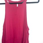 Torrid Hot Pink Rayon Slub High Neck Tiered Ruffle Tank Top Photo 4