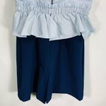 ZARA Trafaluc Romper Dress Sz XS Blue Peplum Photo 7