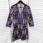 Tory Burch Ikat Tribal Print Cotton Caftan Tunic Dress Brown Purple 6 Photo 7
