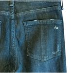 Rag and Bone  High Rise Ankle Skinny Jeans Black Busted Knee Size 26 Distressed Photo 5