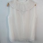 Max Studio White Pleated V-Neck Blouse Photo 3