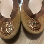 Tory Burch  Caroline Tan Browm Suede Flats Size 7 Photo 2