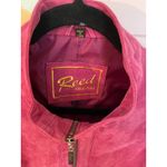 Reed Leather Co. Pink Suede Jacket Women’s Large Vintage Style Zip Up Moto Coat Red Photo 2
