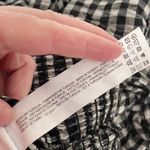 ZARA crop top 3/4” sleeves on/off shoulder gingham print embroidered Sz SM NWT Photo 8