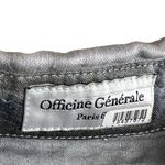 Officine Générale Nadia Gray Striped Linen Short Sleeve Button Front Shirt Dress Size L Photo 9