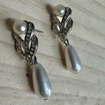 Mariell Faux Pearl & Rhinestone Drop Earrings Photo 2